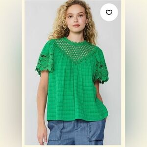 Current Air Emerald Lace Top